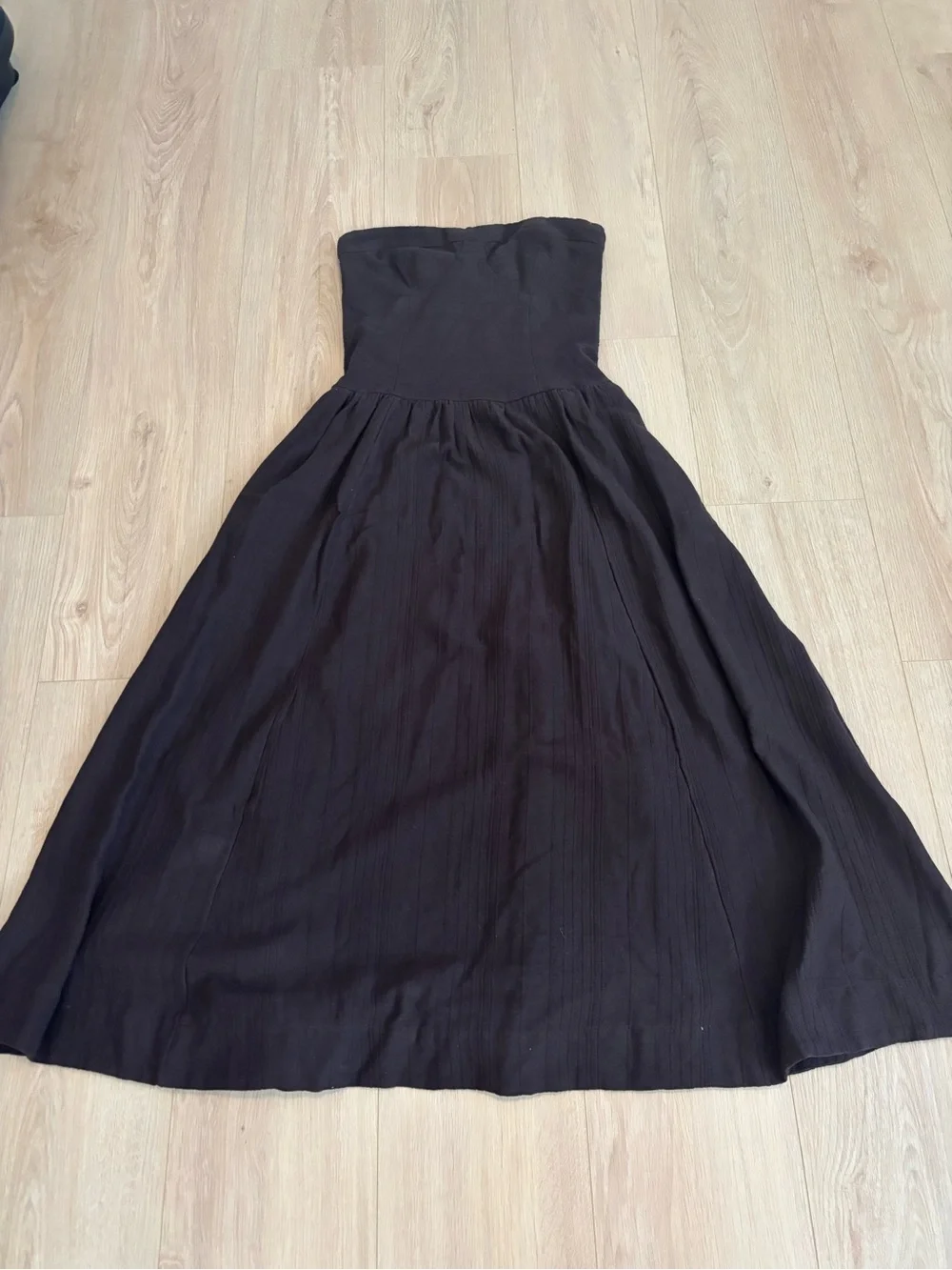 Free People Chocolate Brown Strapless Midi Skirt